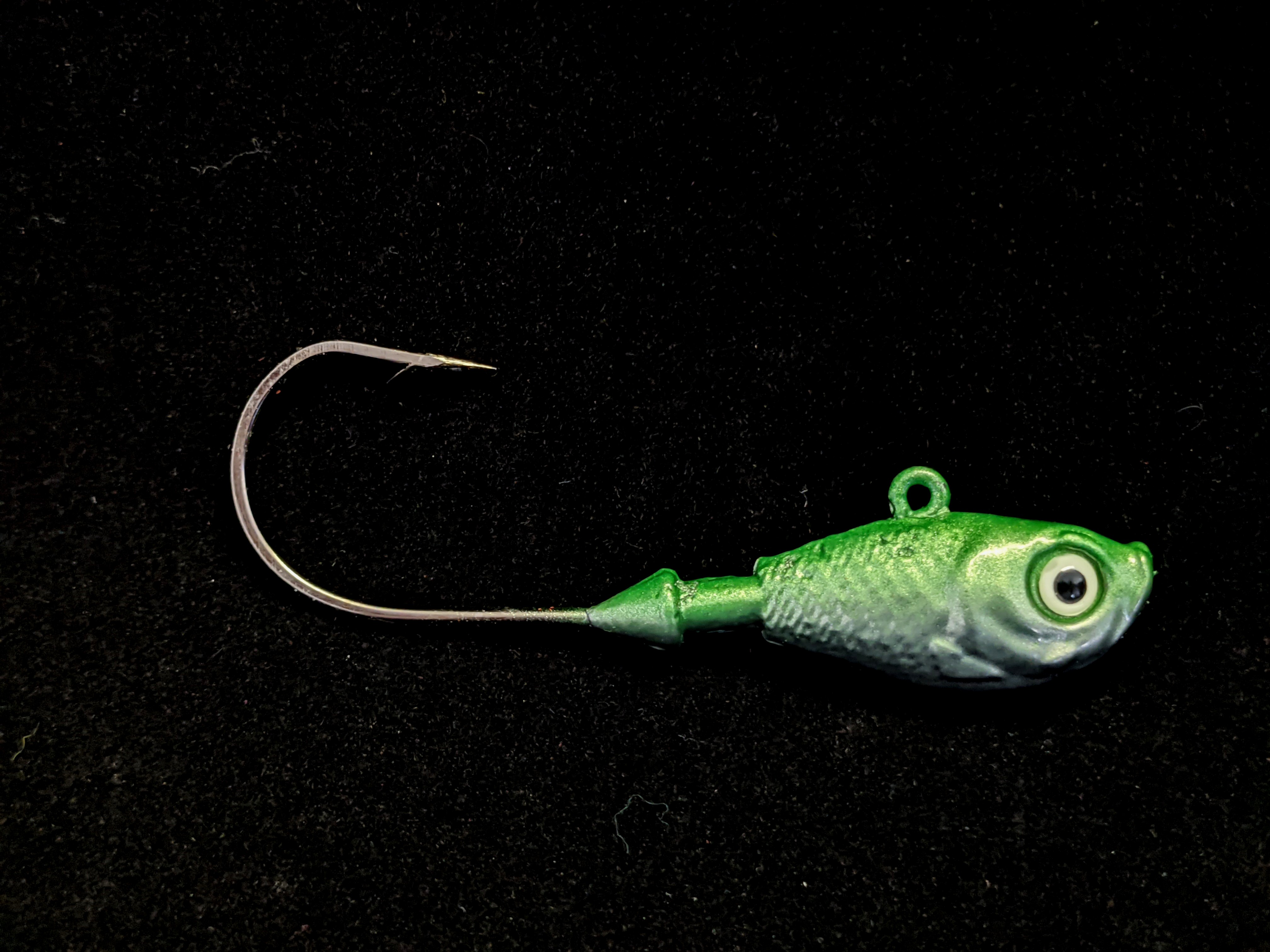 18 PCS. ULTRA MINNOW JIG LURE 3/8,1/4,1/8 OZ #1/0 WITH TWO EYES/UNPAINTED 6  EA.
